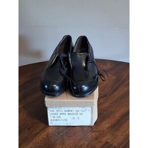 Vintage 1981 US Military Womens Black Leather Moccasin Toe Oxford Shoes 8.5B